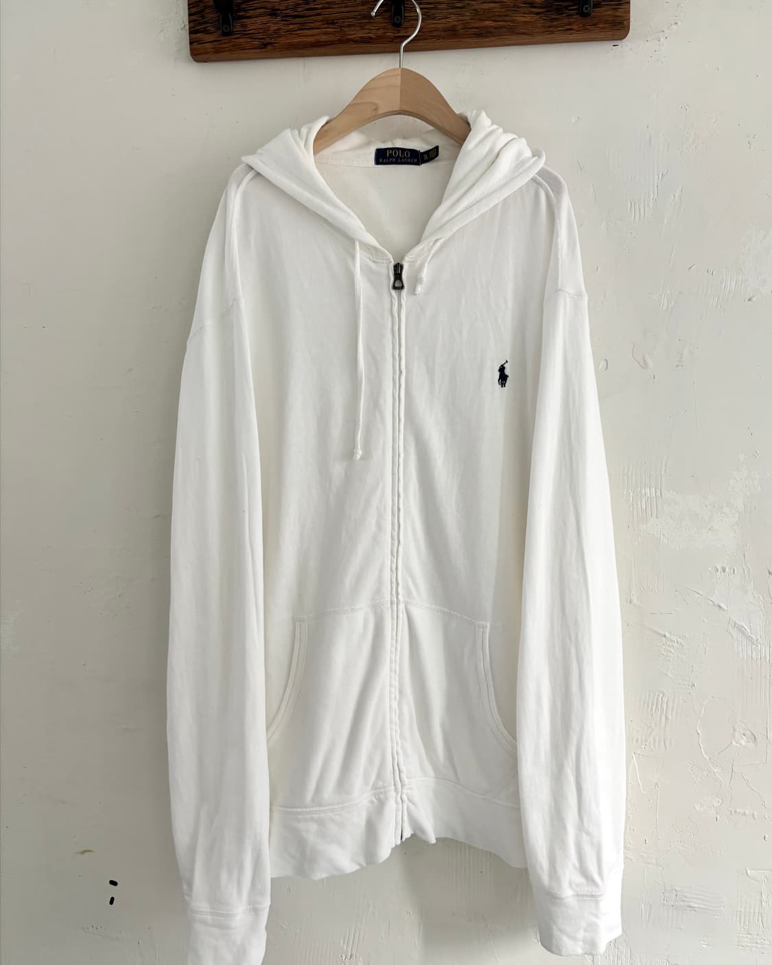 Polo 폴로 랄프로렌 신형 화이트컬러 코튼 후드집업 상품이미지2