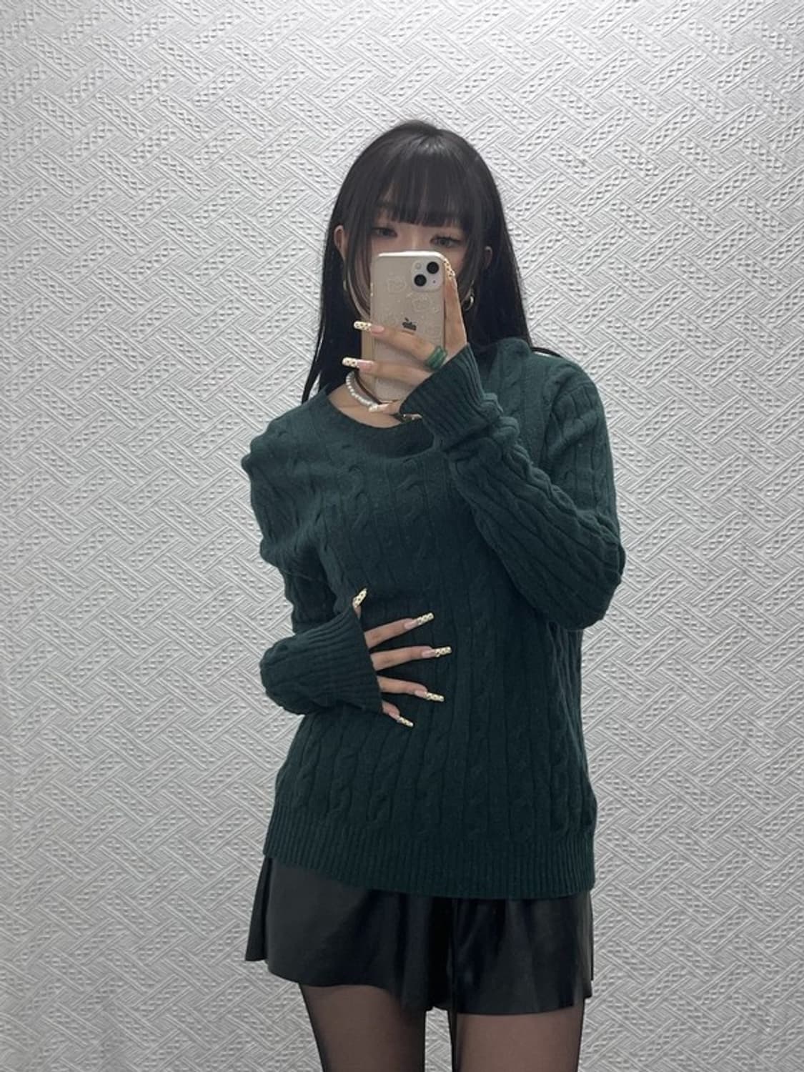 폴로 랄프로렌 빈티지 레트로 딥그린 꽈배기 니트 M C09757 상품이미지1