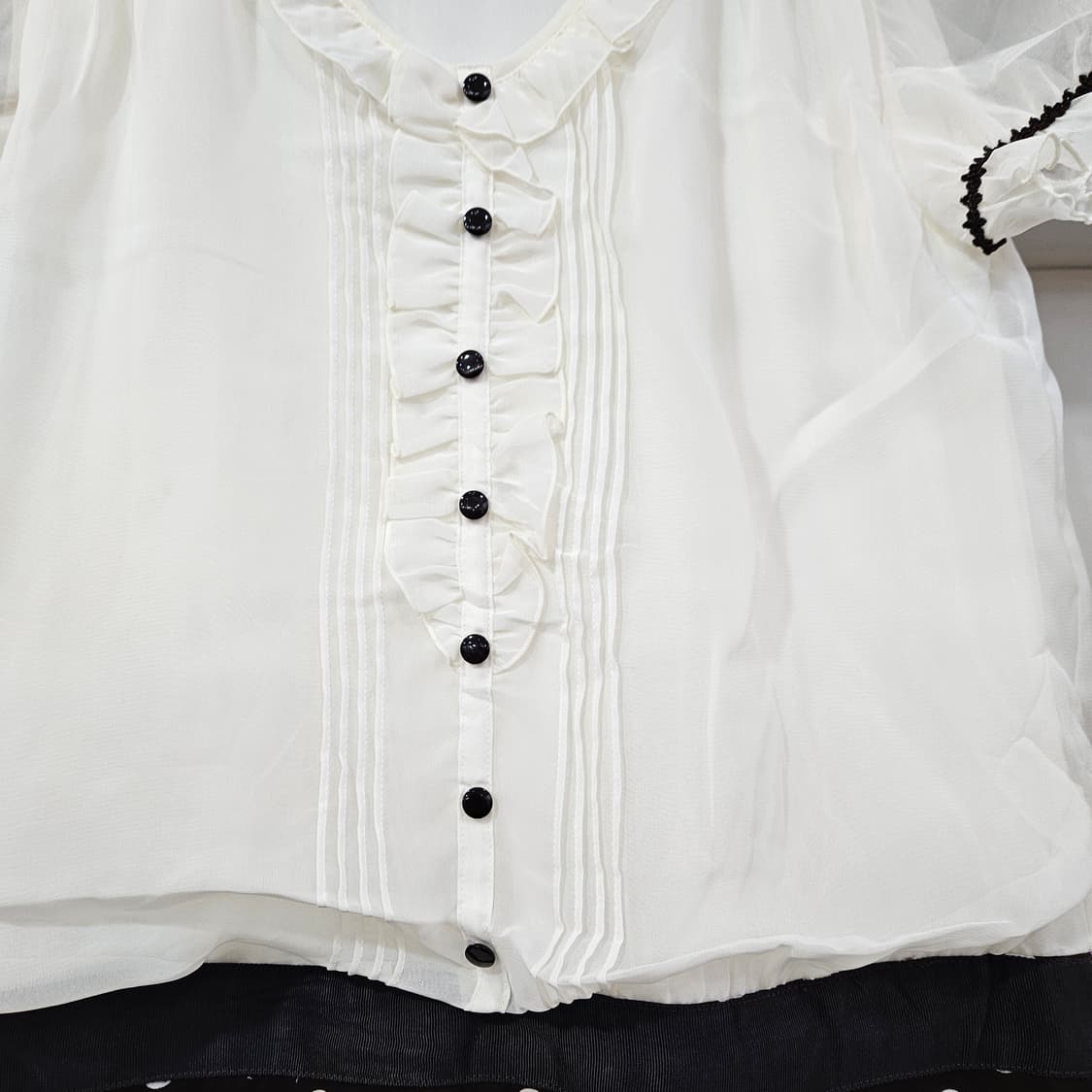 0327 레스트로즈 초코 도트 쉬폰 원피스 상품이미지3