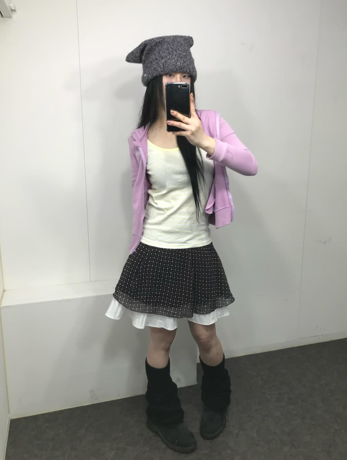 연보라 도트 모리 코디셋 상품이미지2