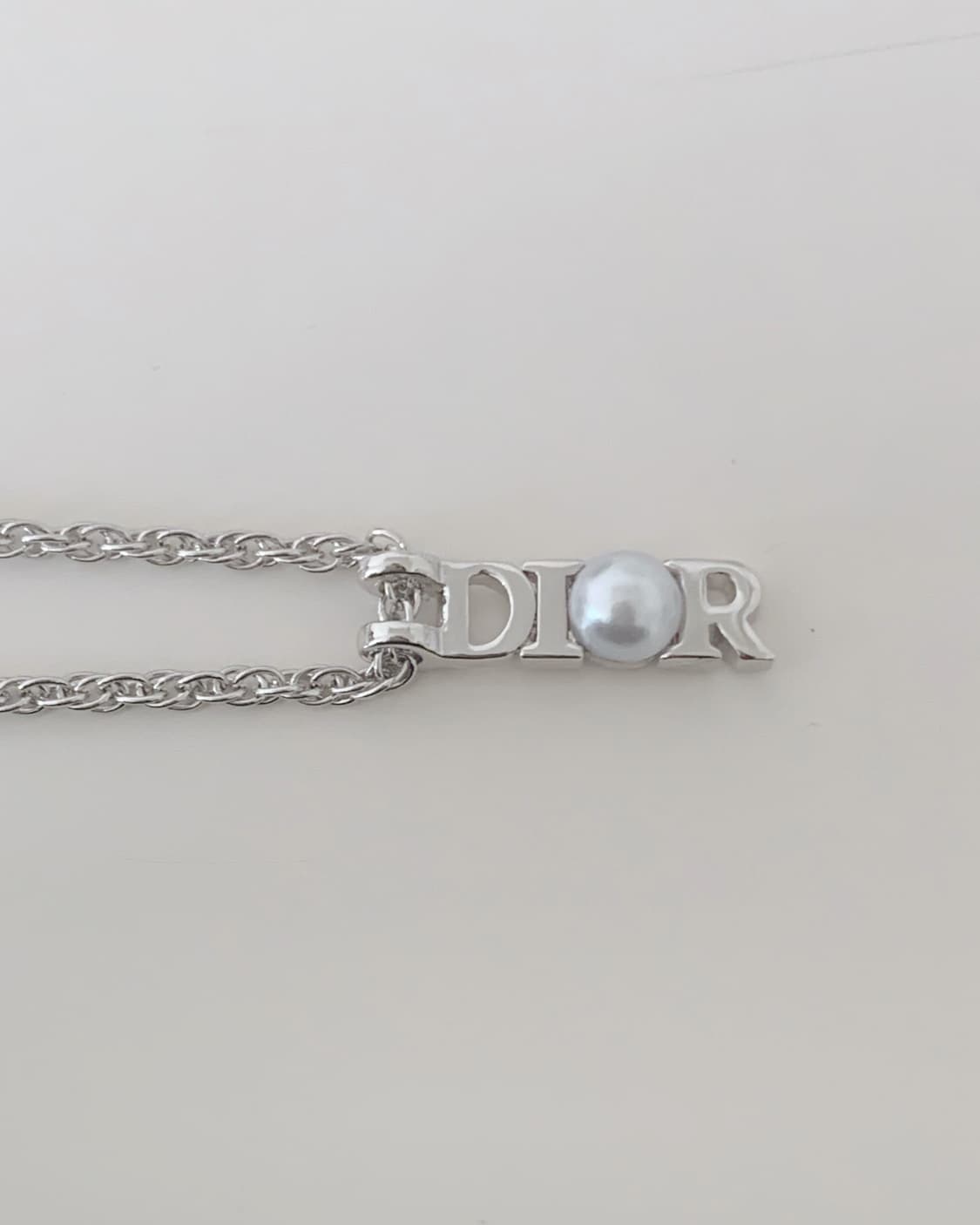 [ 디올 ] 빈티지 디올 실버 로고 진주 목걸이 상품이미지8