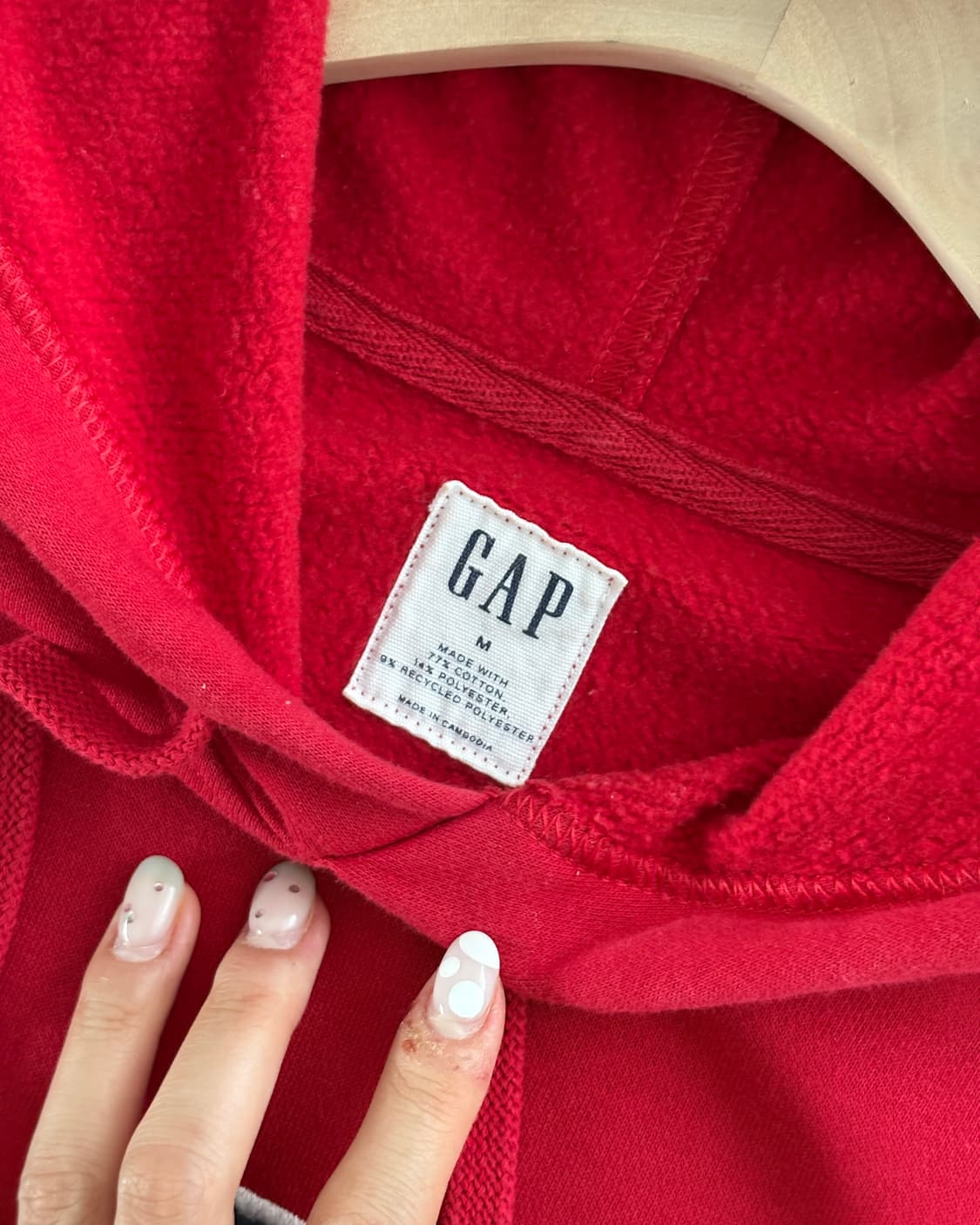 Gap 갭 레드컬러 아치로고 후드티 상품이미지5