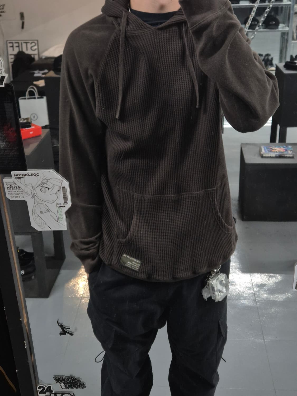 스투시 어센틱 기어 00's 와플 후드티 L사이즈 상품이미지2