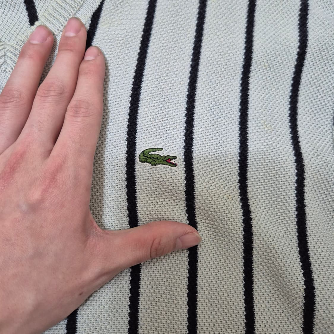 라코스테 브이넥 스트라이프 니트 (5) 상품이미지4