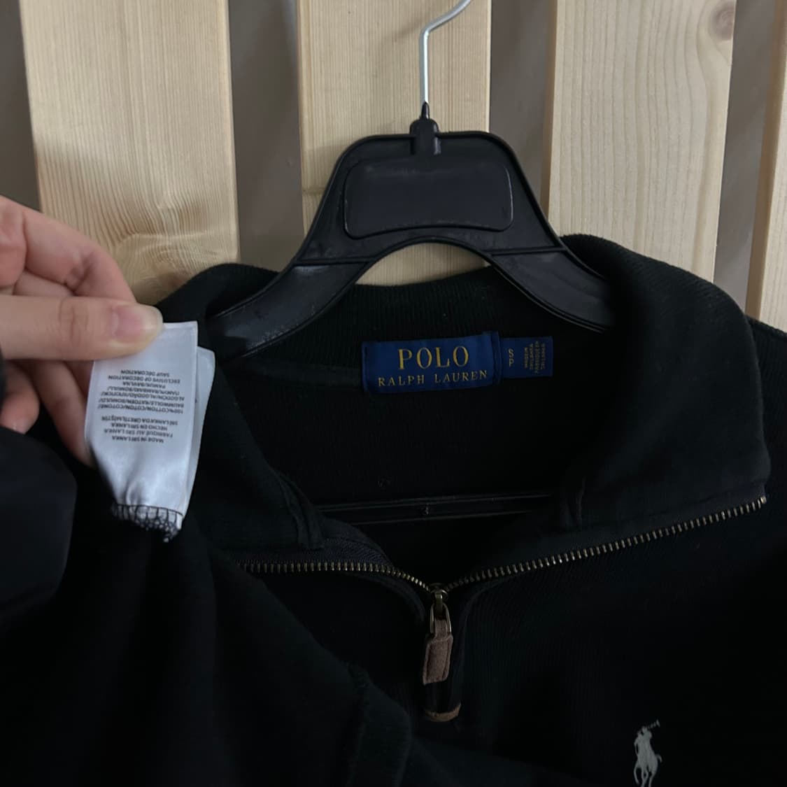 (S) 폴로 랄프로렌 블랙 반집업 니트 하프집업 상품이미지5