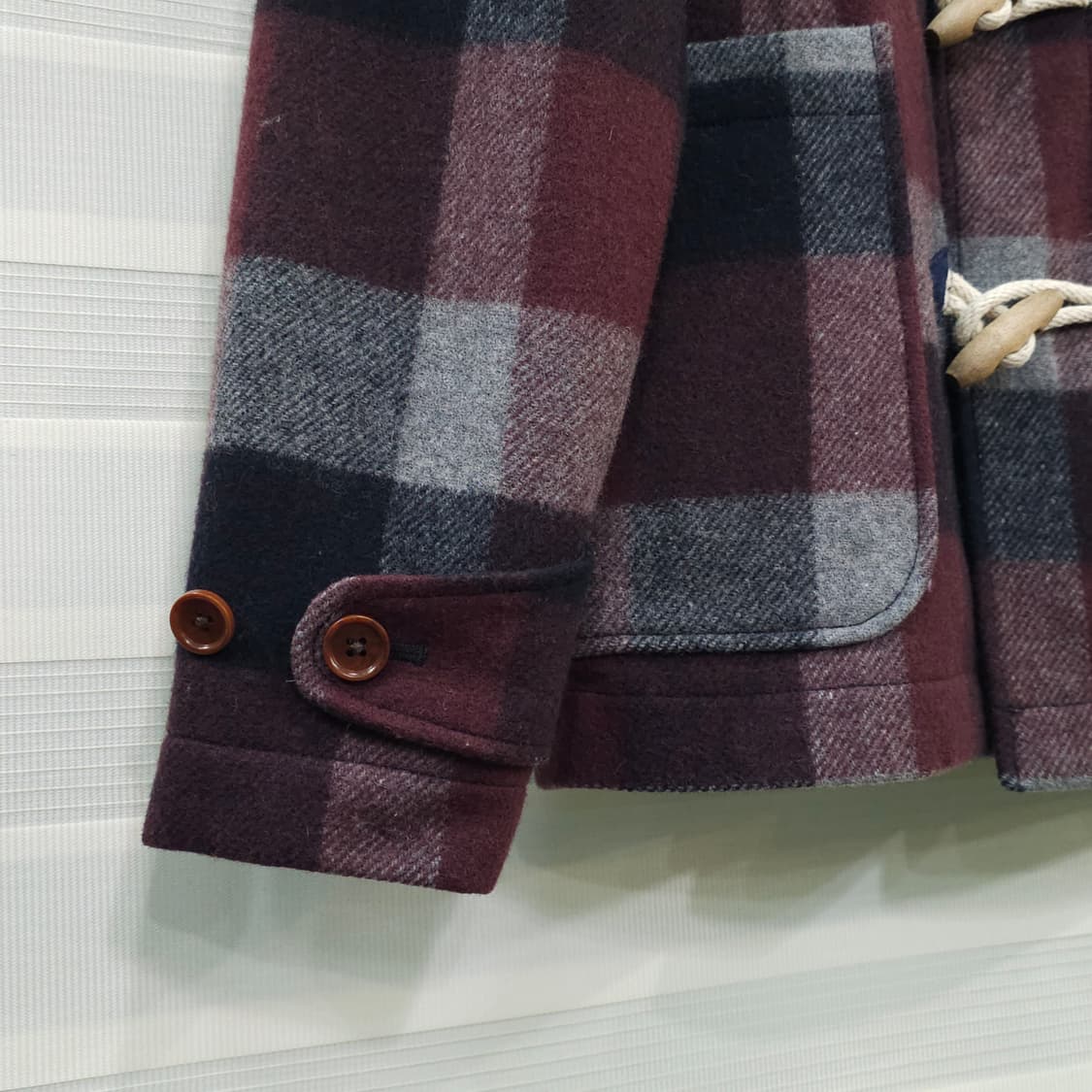 R. NEWBOLD 체크 후드 더플코트- 우먼M 상품이미지5