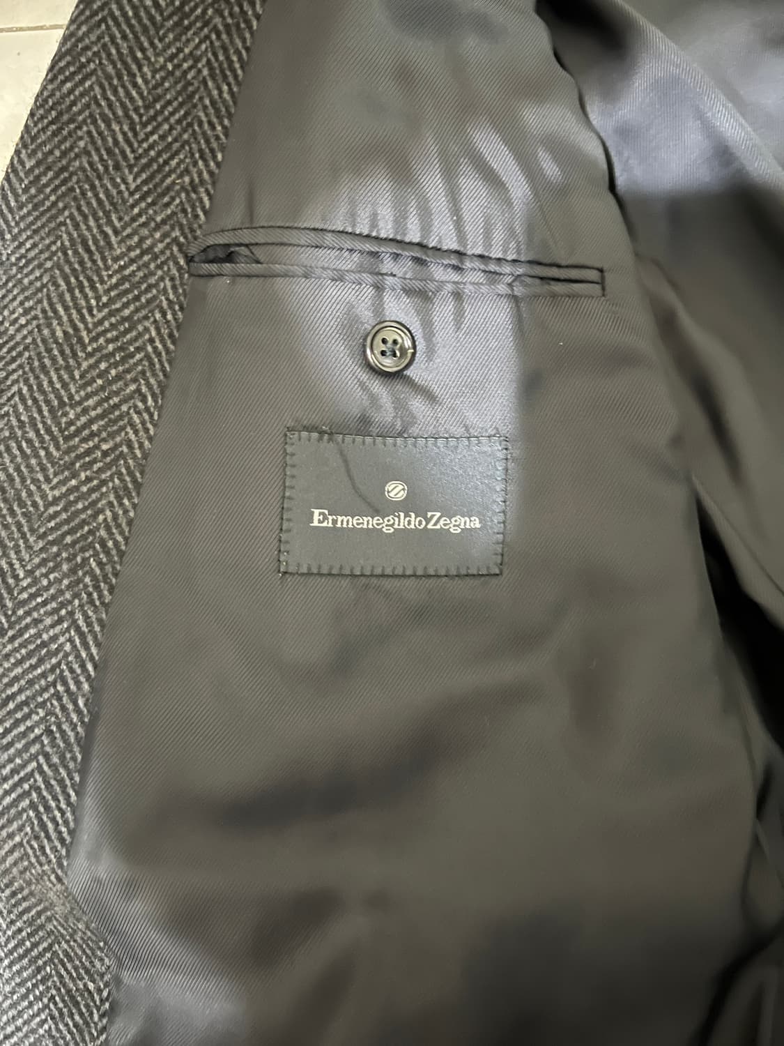 Ermenegildo Zegna 헤링본 더블 브레스티드 롱 코트 상품이미지5