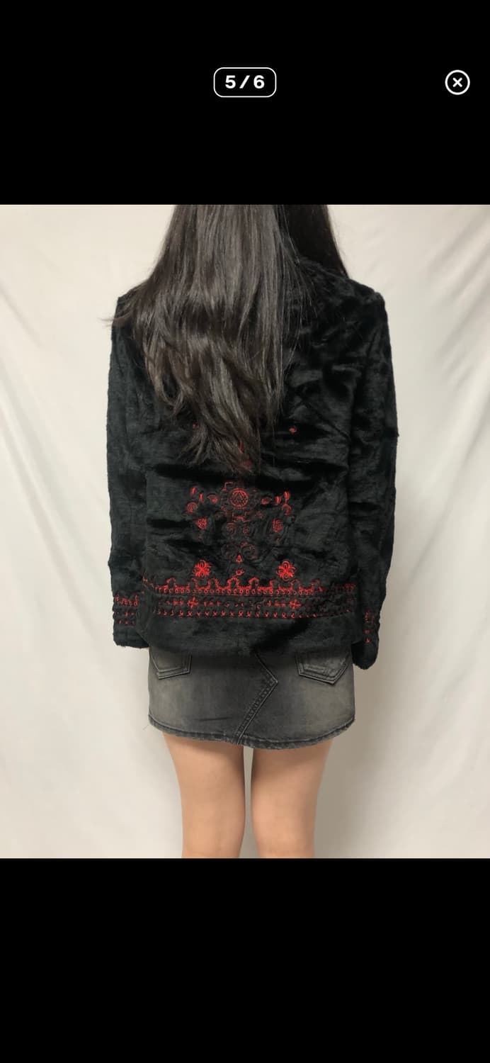 빈티지 블랙 오리엔탈 에코 퍼 자켓 상품이미지2