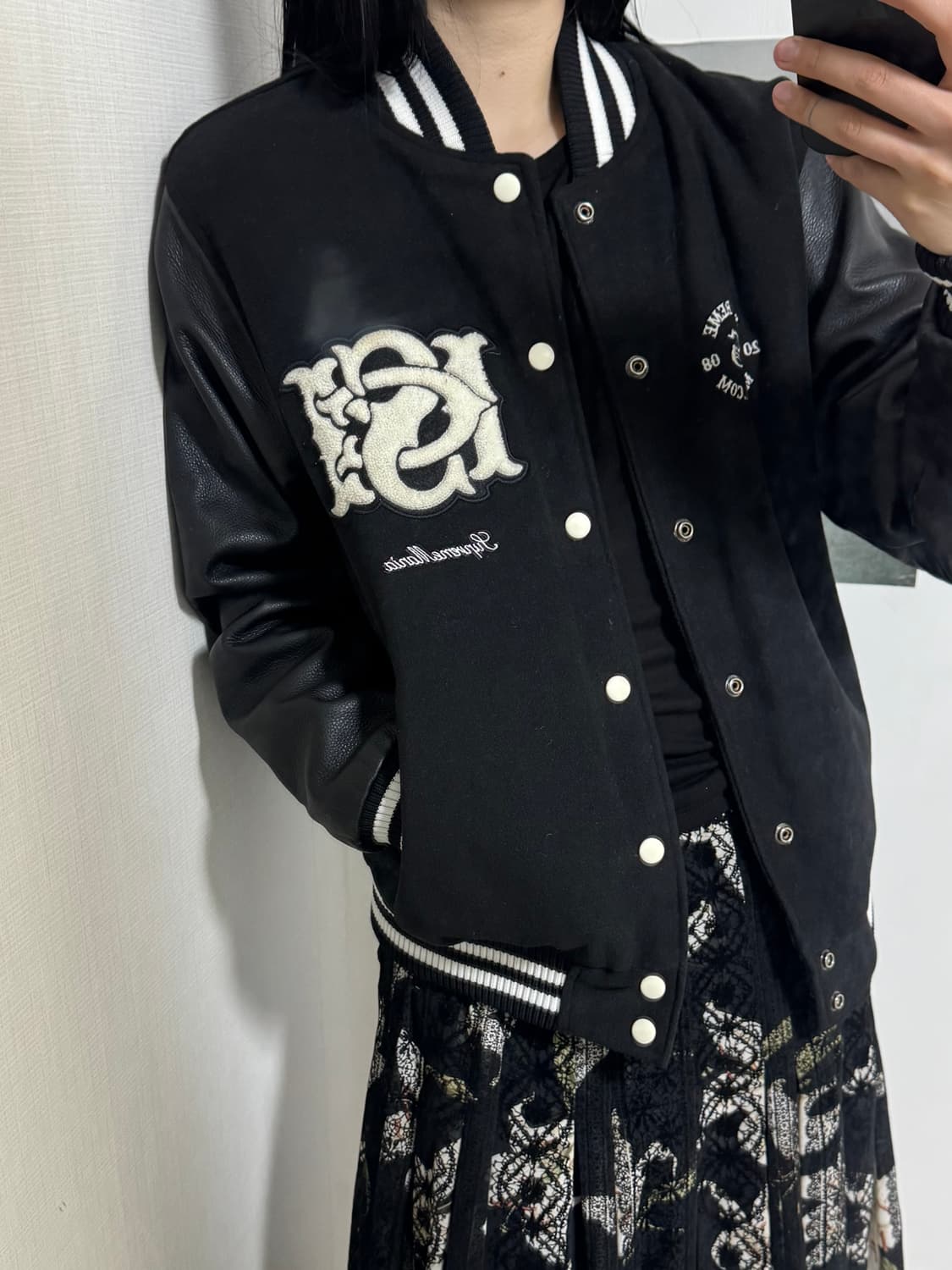 Vintage Leather Two-tone Varsity 상품이미지1