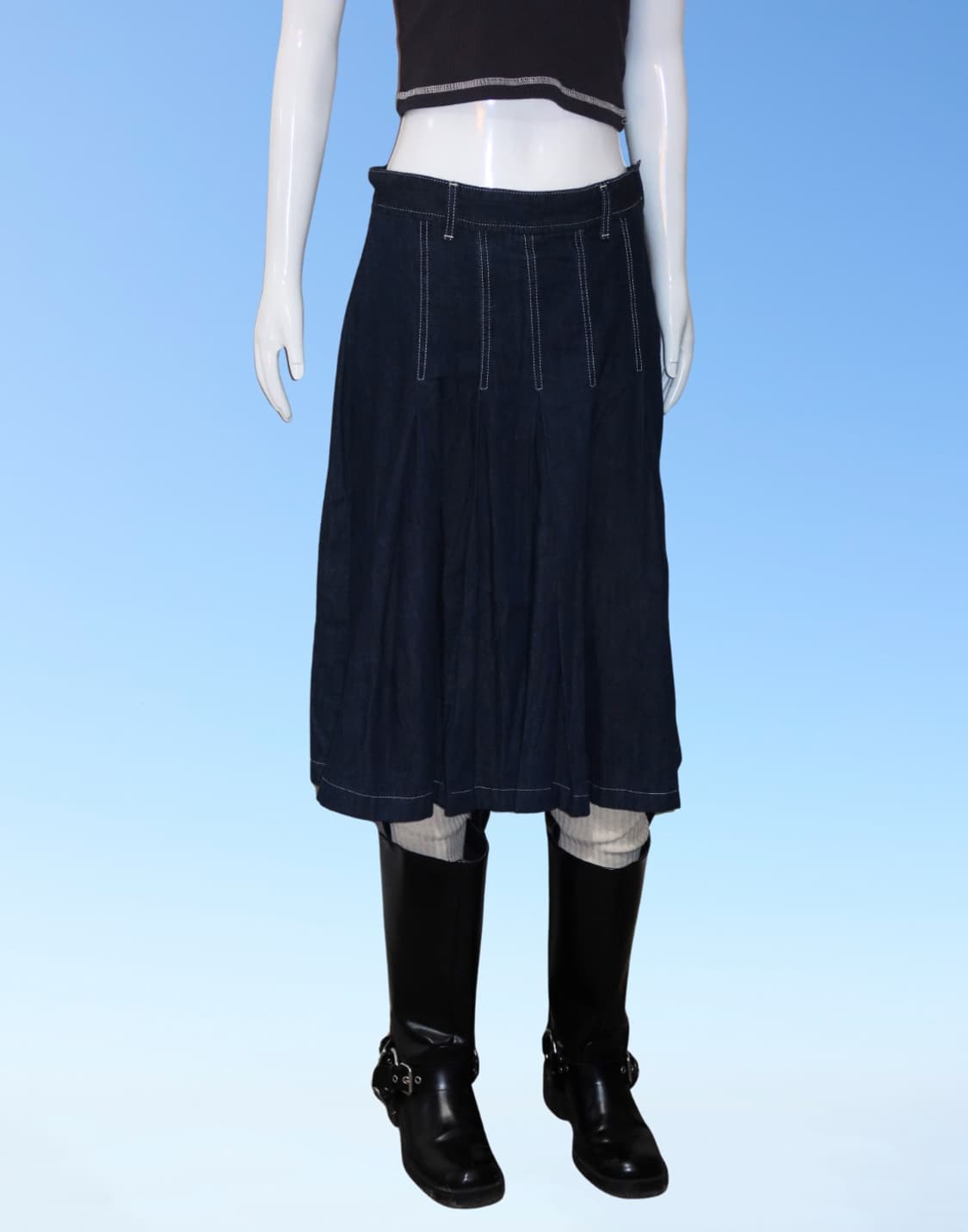 Indigo Flare Skirt 상품이미지6
