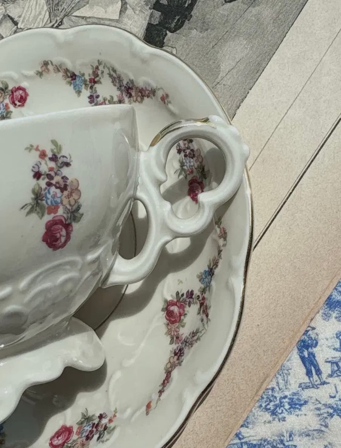 독일 올드 슈바르첸함머 핸드페인티드 찻잔 듀오세트 상품이미지4