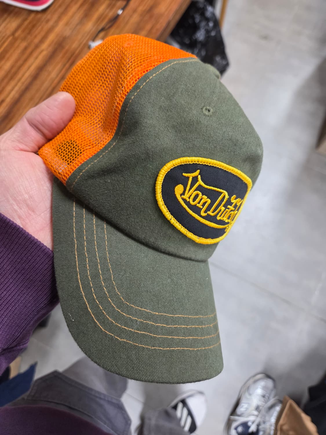 본더치 빈티지 카키오렌지 메쉬 트러커 모자 프리  상품이미지7