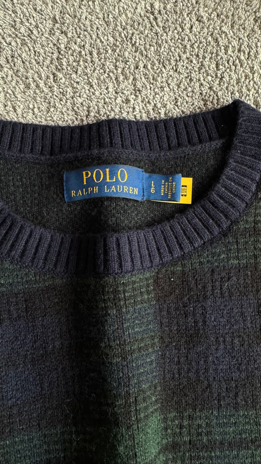 폴로 랄프로렌 블랙와치 100% 울 니트 L 상품이미지2