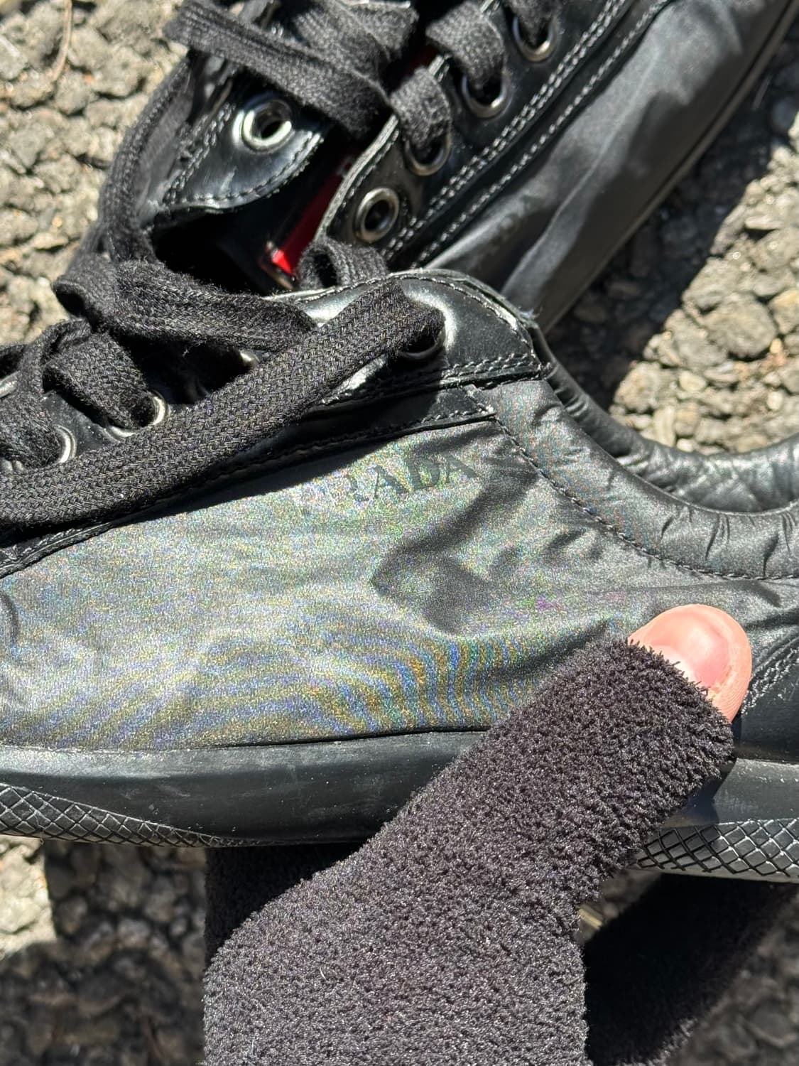 프라다 스포츠 레더 나일론 스니커즈  상품이미지8