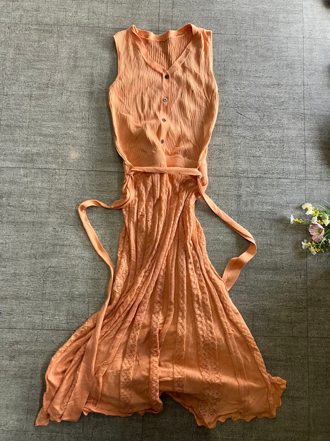 일본빈티지 하구미모리걸 할메카지 니트원피스 상품이미지1