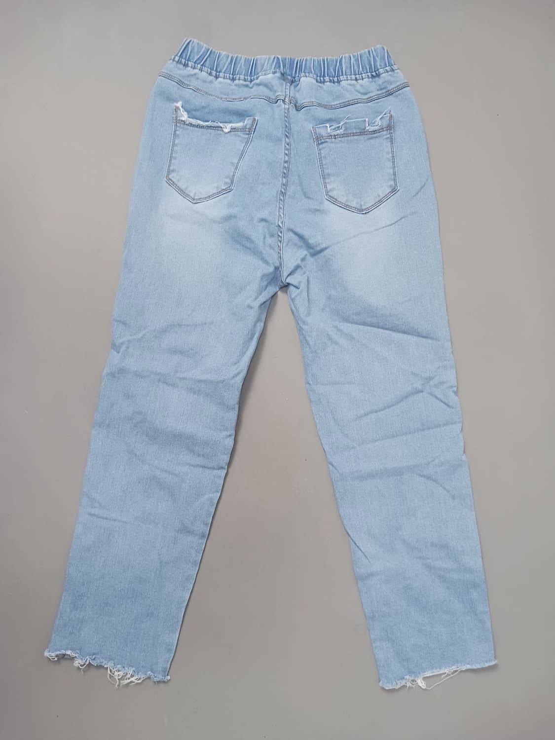 [34] 제이바이케이 연청 풀밴딩 스판 컷팅진 청바지 상품이미지7