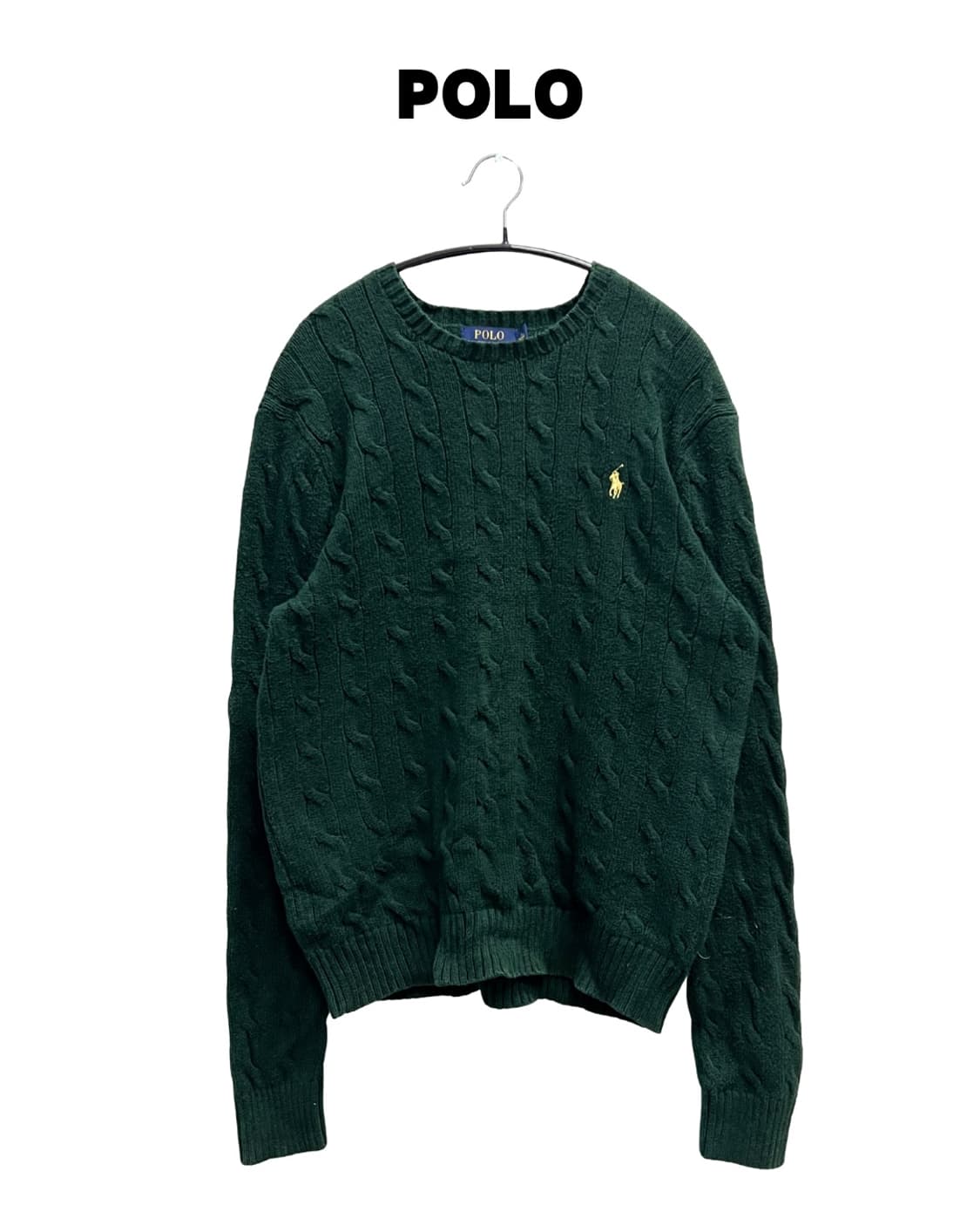 폴로 랄프로렌 케이블 꽈배기 니트 그린 상품이미지1