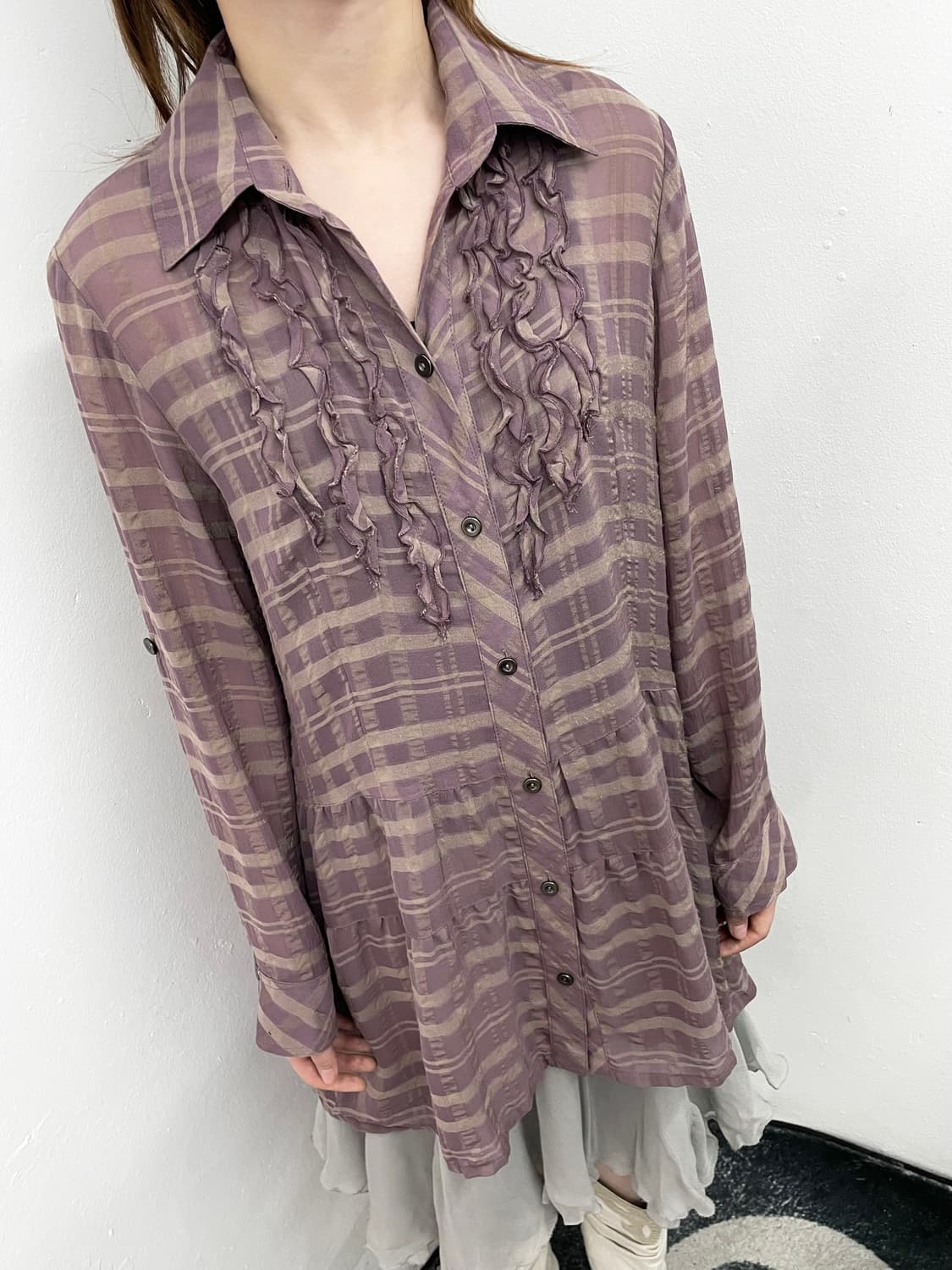 페어리 체크 프릴 원피스 상품이미지2