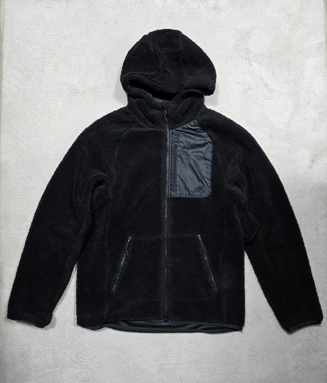 나이키 뽀글이 후리스 후드 집업 자켓 블랙 상품이미지2