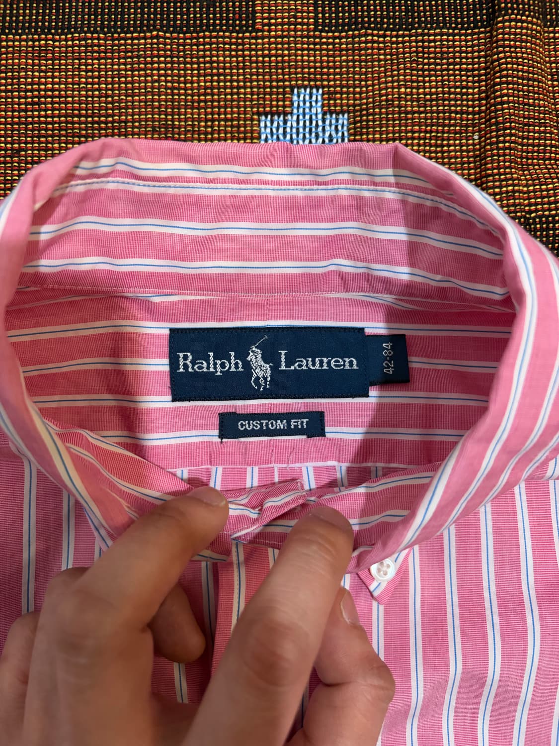 100-105) 폴로 랄프로렌 스트라이프 셔츠 핑크 상품이미지4