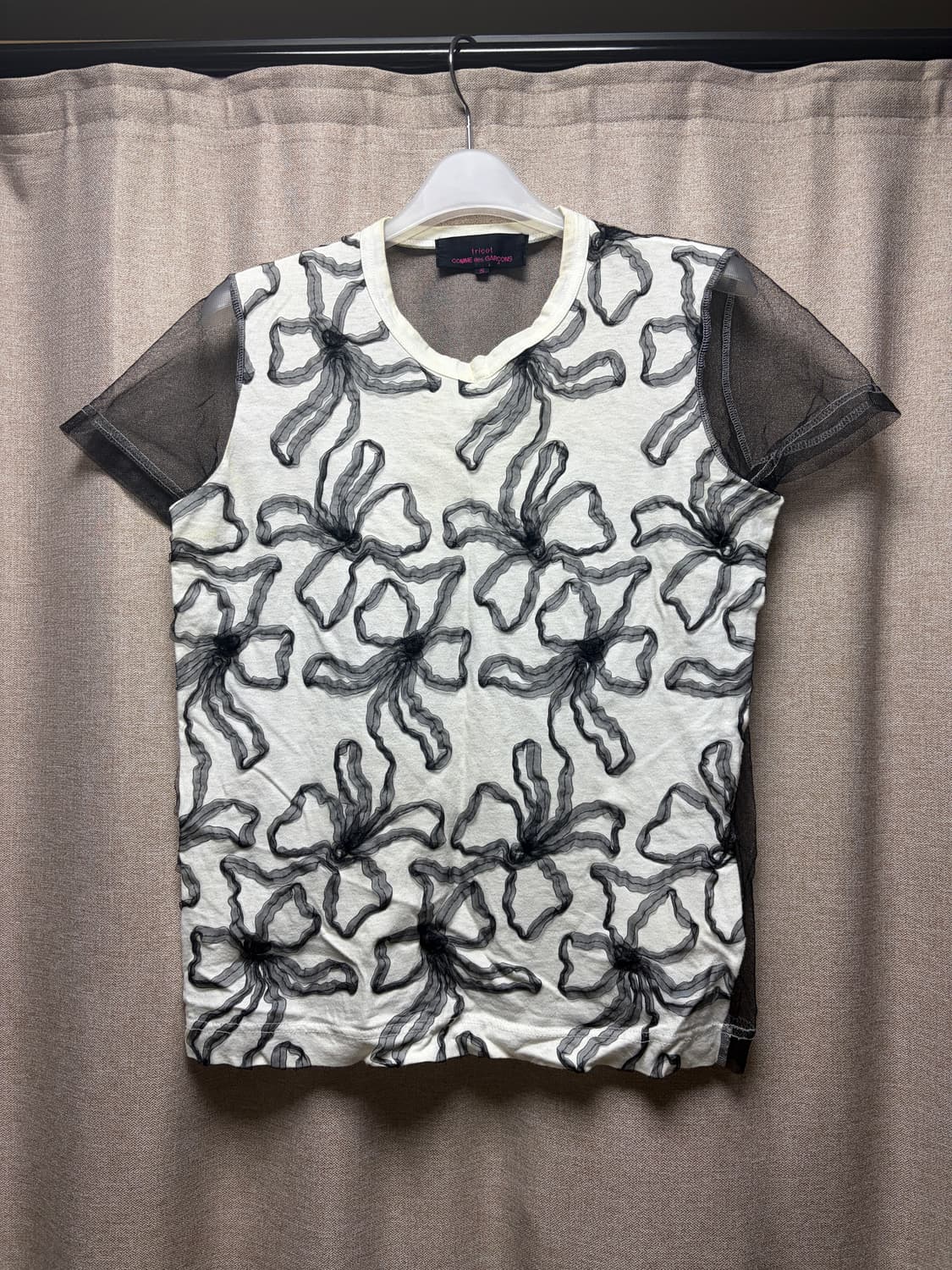 [S] tricot comme des garcons 백 시스루 반팔 상품이미지1