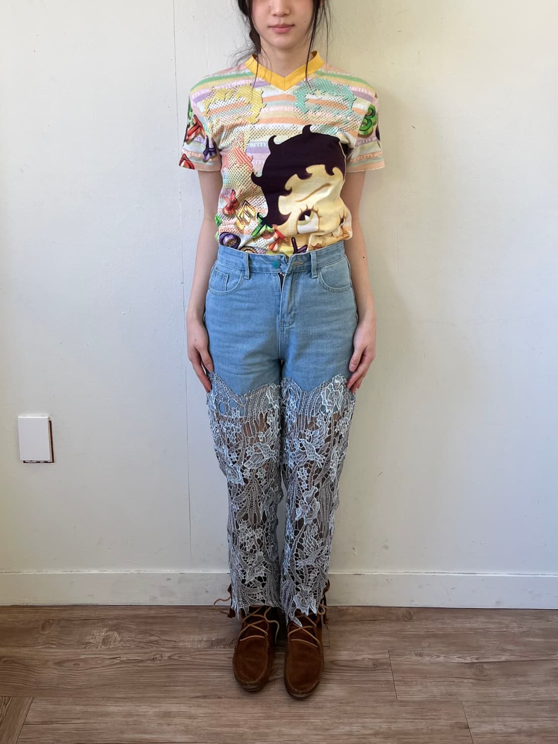 Japan vtg 페이크 버튼 데님 팬츠  상품이미지8