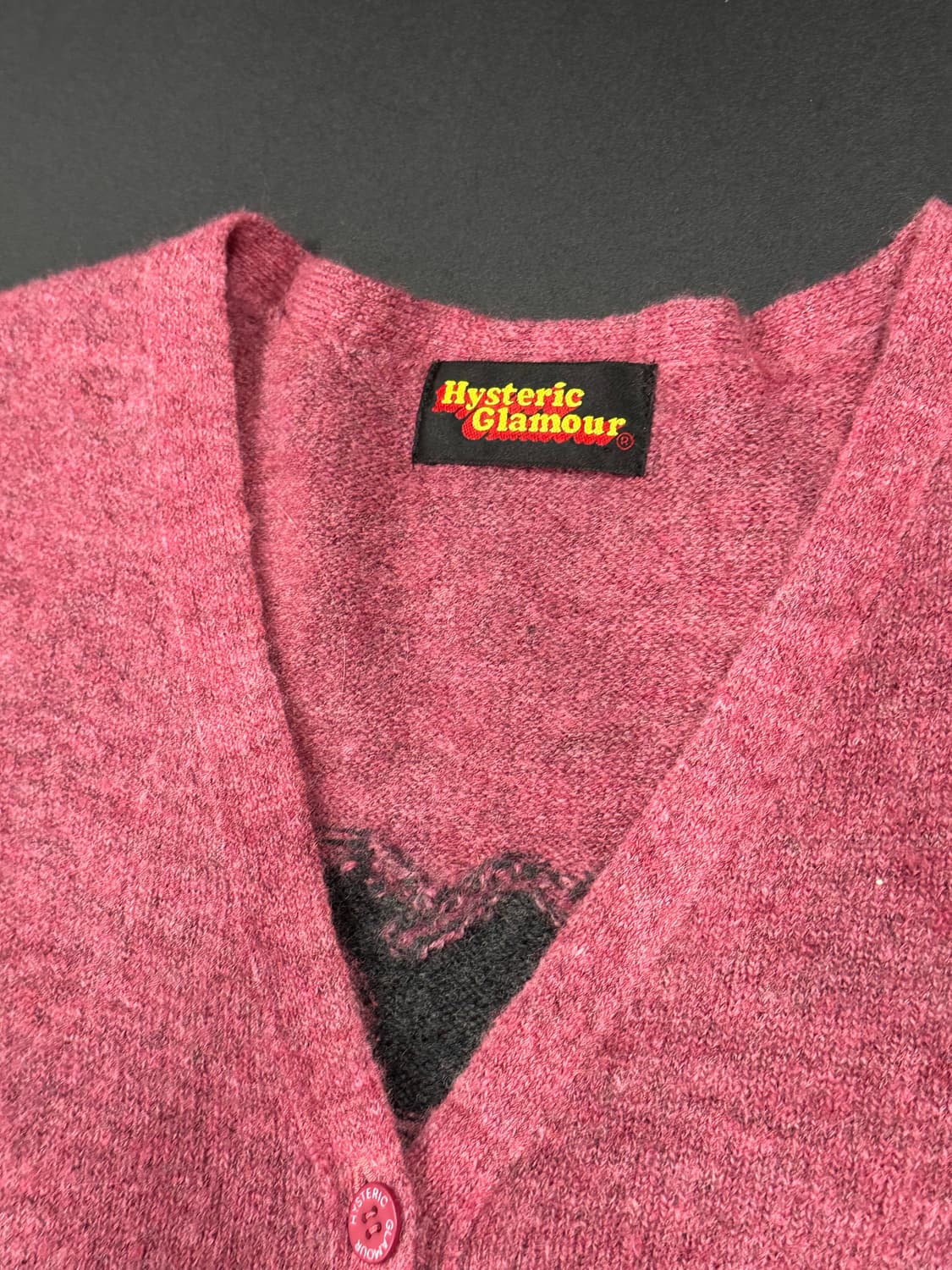 히스테릭 글래머 백프린팅 핑크 가디건 상품이미지5