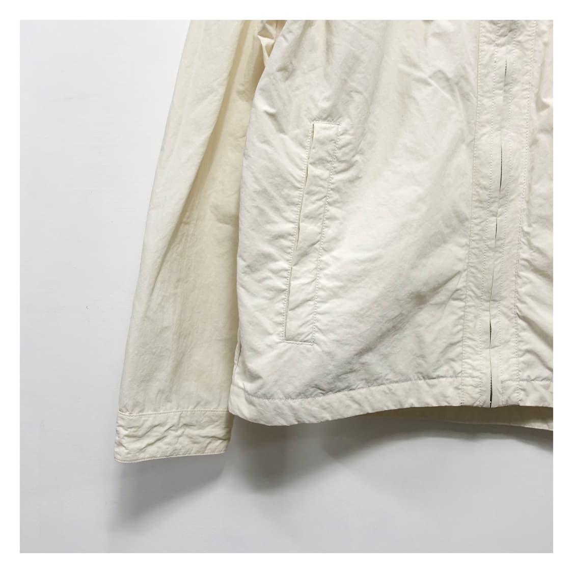 [100, S~M] ZARA 자라 화이트 하드쉘 나일론 바람막이 자켓 상품이미지7