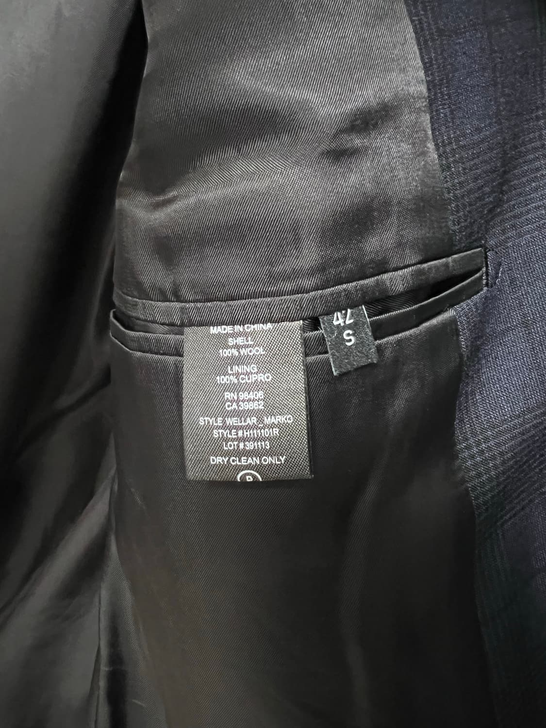 띠어리 네이비 체크 수트 셋업 정장 42,33 상품이미지5