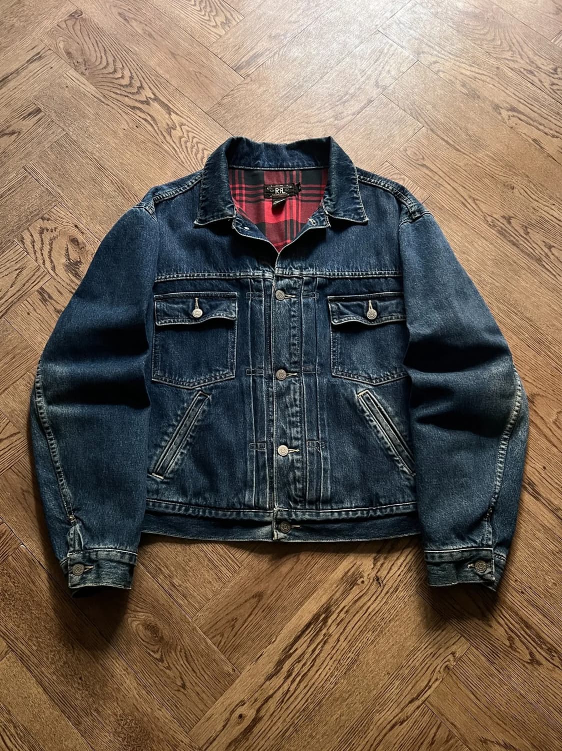 [XL]90's OG RRL 더블알엘 라이닝 데님 자켓 상품이미지1