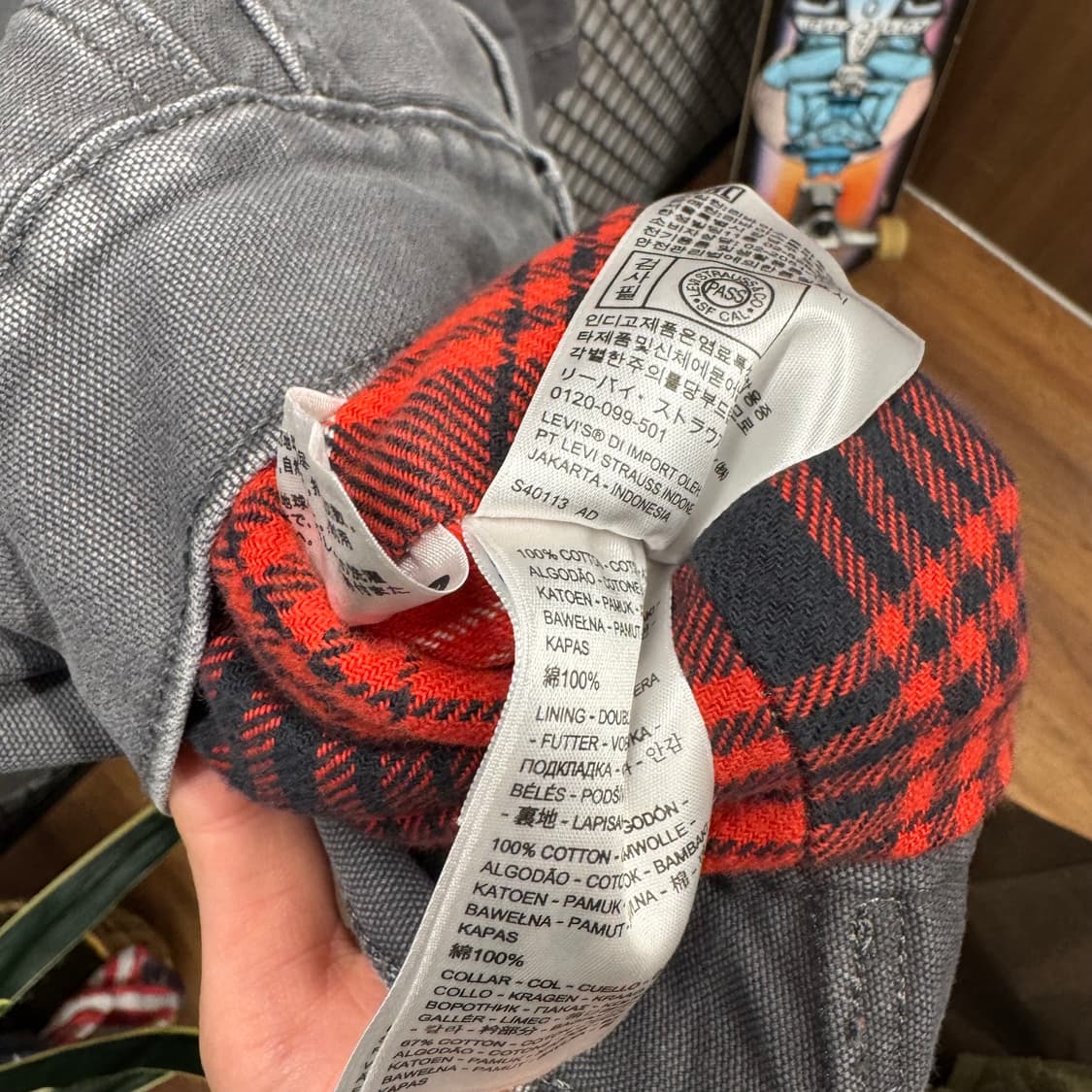 리바이스 타입 3 데님 트러커 자켓 플란넬 안감 포인트 그레이 상품이미지7