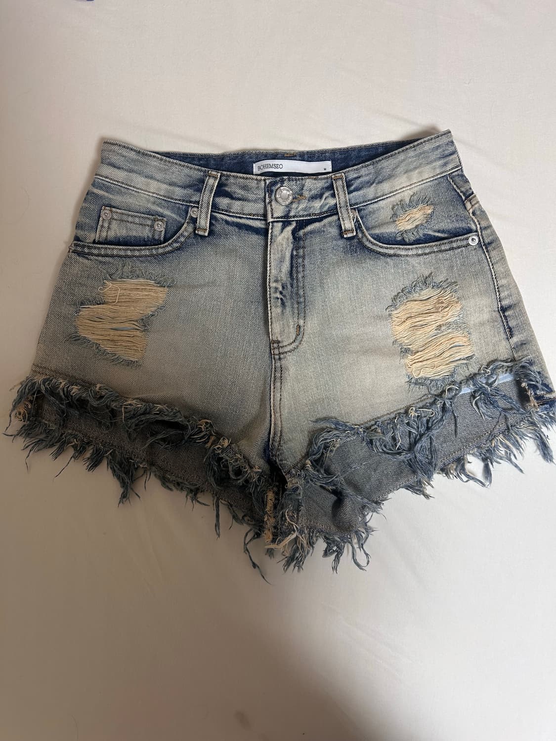 보헤미안서울 데님 반바지 상품이미지1