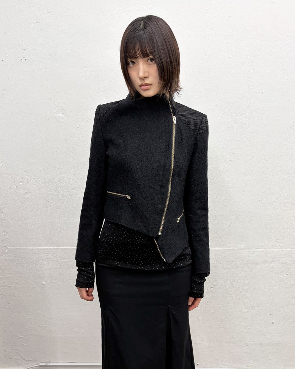 빈티지 플로럴 패턴 모토 자켓 상품이미지2