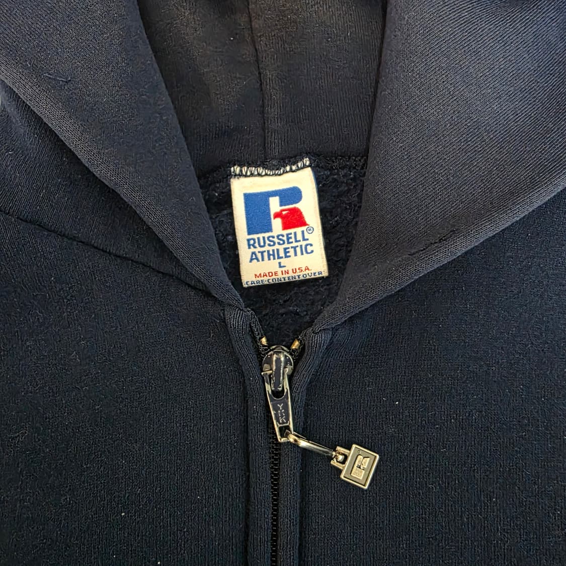 [L] 90s 러셀 애슬레틱 후드집업 네이비 라이트 페이드 ver.18 상품이미지5