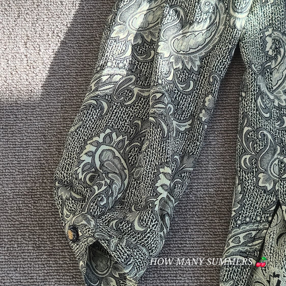 그린 패턴 블라우스 긴팔 vintage 상품이미지6