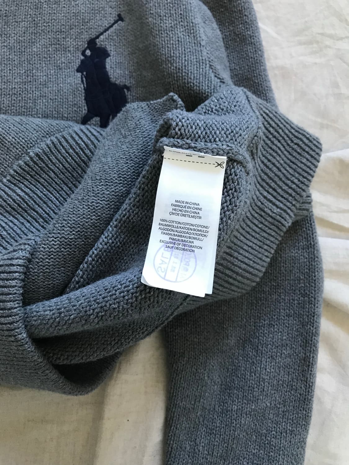 폴로 랄프로렌 빅포니로고 그레이 니트 집업 상품이미지8