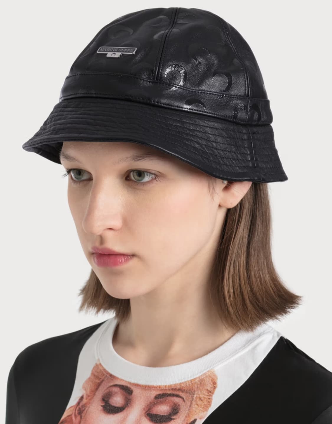 마린세르(Marine Serre) 블랙 레더 버킷 상품이미지6