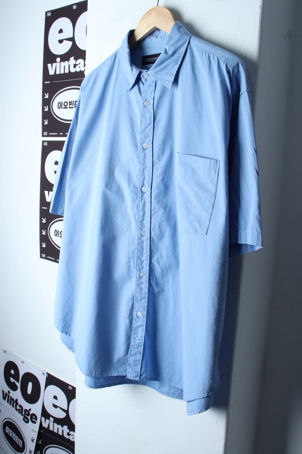 (L-2XL) 베이스모먼트 반팔 카라 티셔츠 셔츠 남방 무지-H32119 상품이미지1