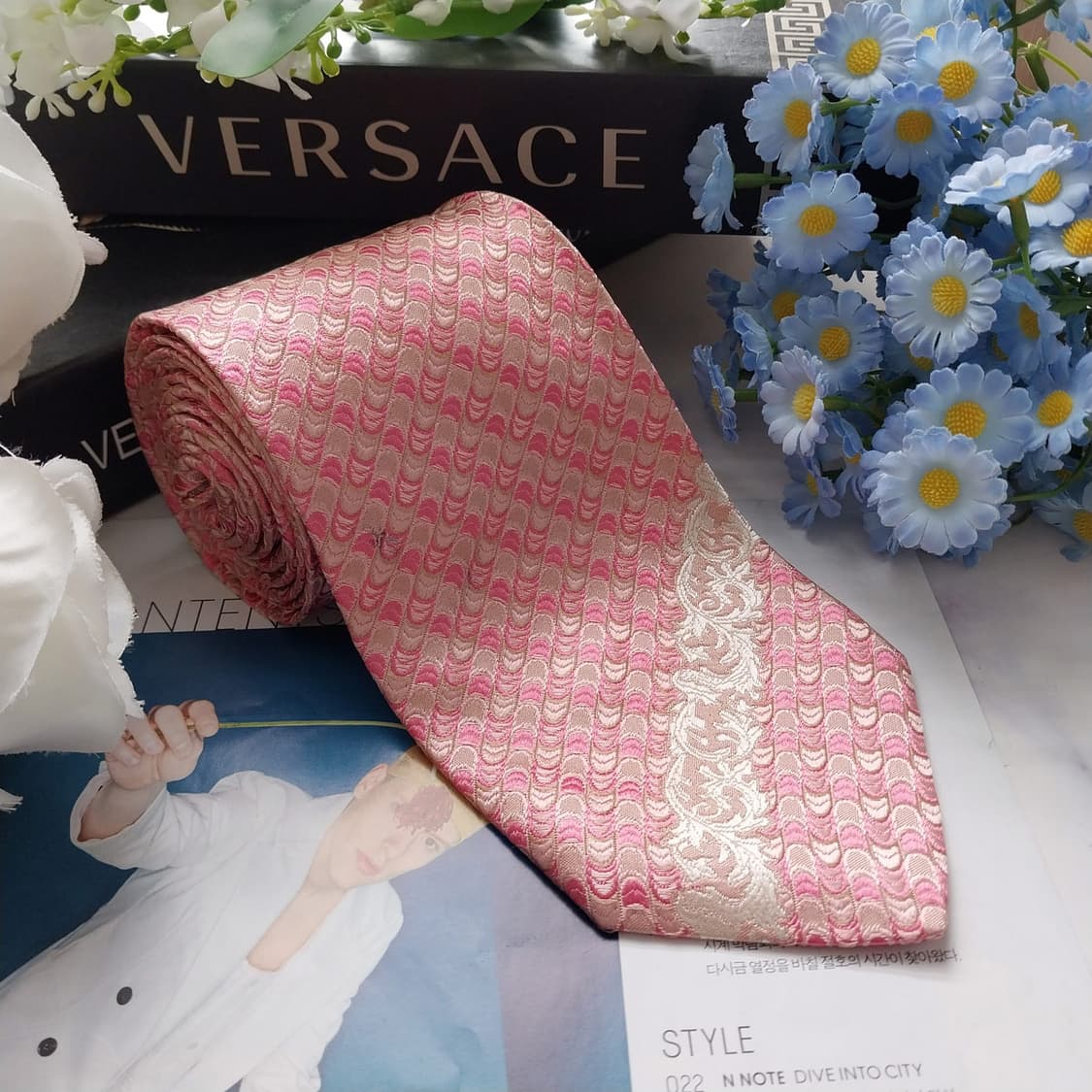 베르사체 실크 자카드 패턴 넥타이 9cm A~A+등급 K2101 상품이미지1