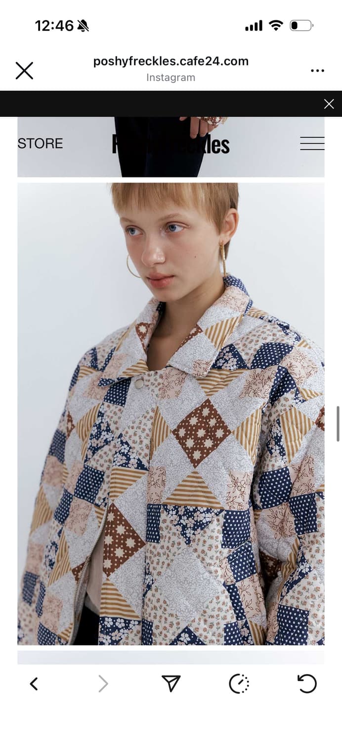 PoshyFreckles 퀼팅 블루종 멀티 상품이미지2