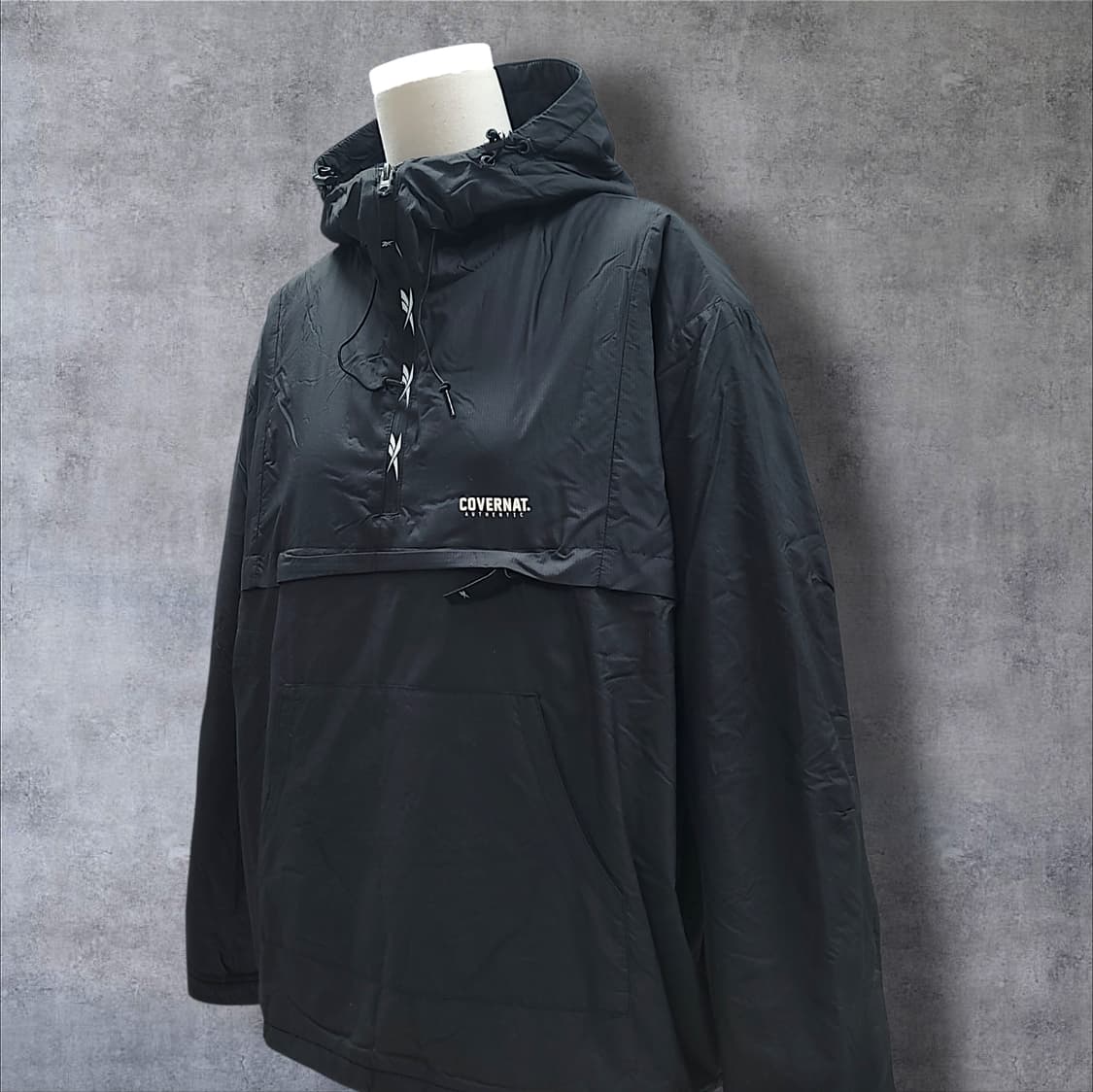 [M] 리복 X 커버낫 블랙 콜라보 기모 아노락 후드티셔츠 상품이미지3