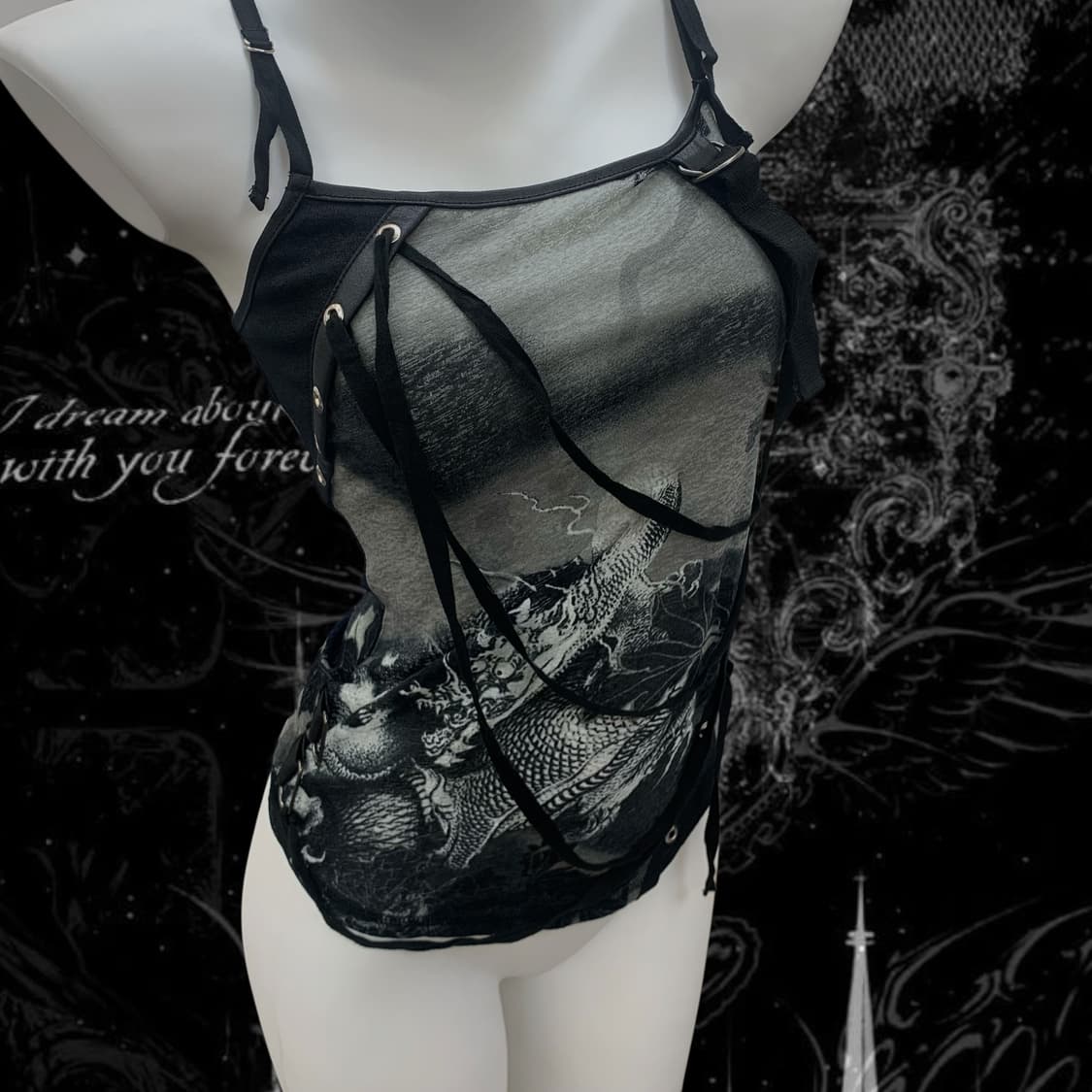 Ozz croce oriental grunge slip top  상품이미지2