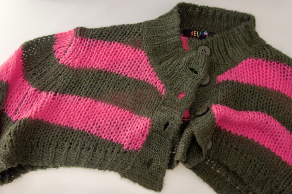 돌스킬 delia*s 스트라이프 니트 가디건 상품이미지3