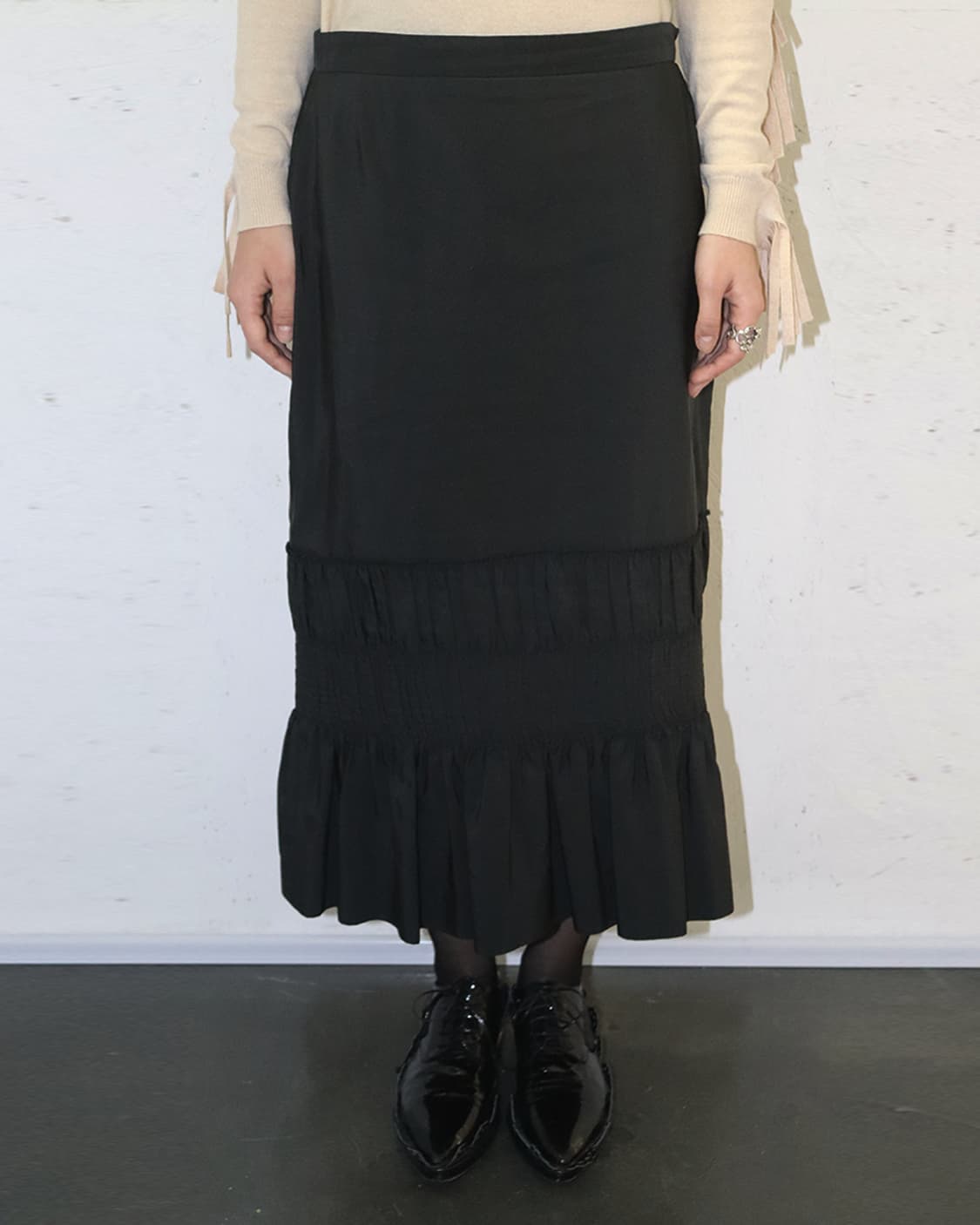 드리스 반 노튼 프릴 트리밍 미디 스커트 상품이미지1