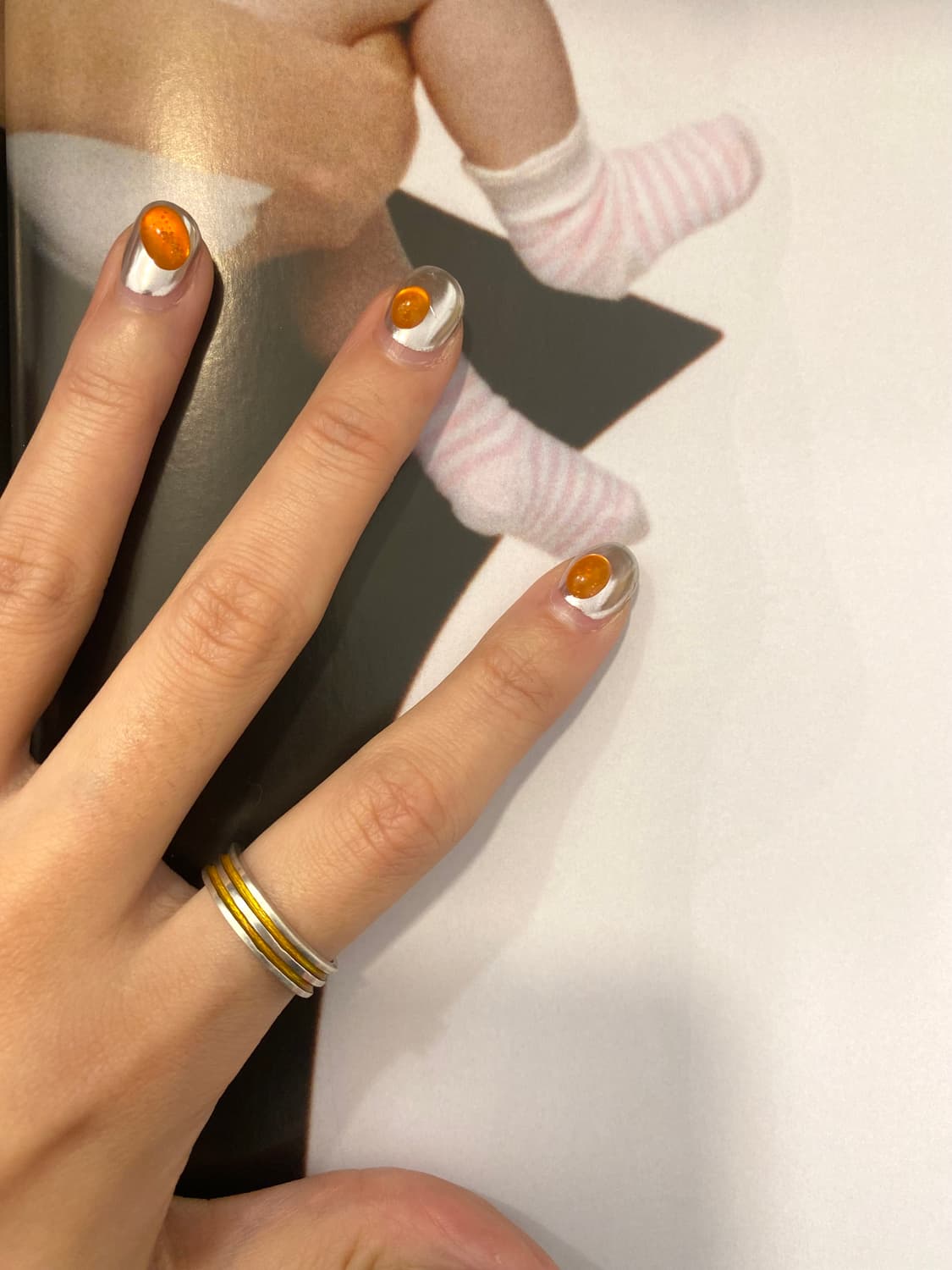 Orange 七寶 925silver ring 상품이미지5