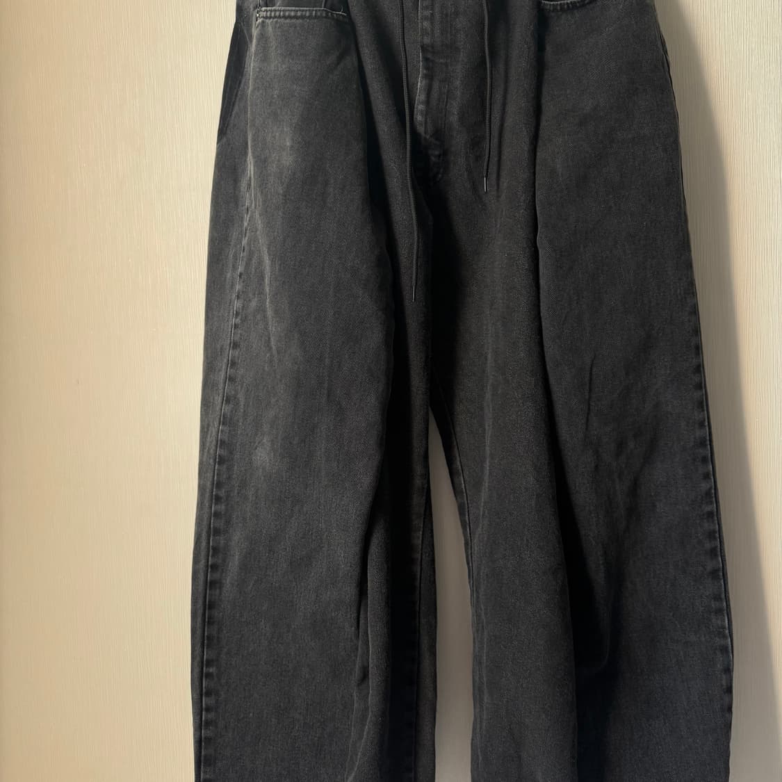 펑크 락시크 y2k 스포티 블랙데님 흑청 두붙바 벌룬팬츠 상품이미지3