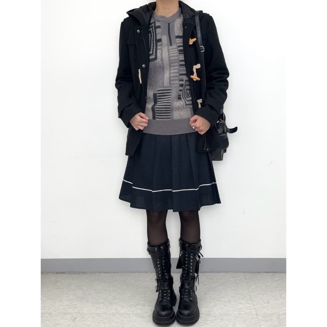 빈티지 네이비 플리츠 스커트 상품이미지1