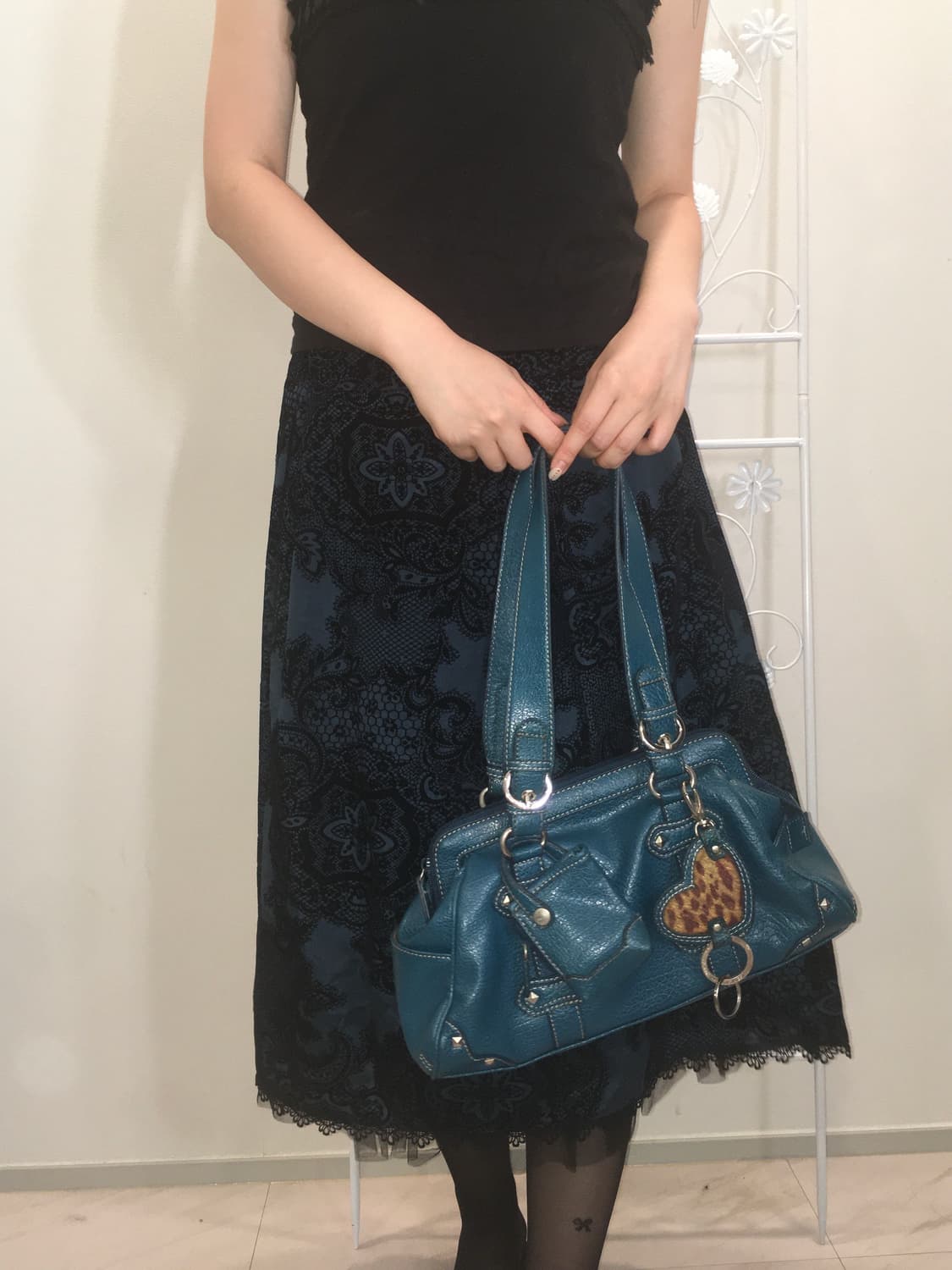 jpn vintage deep blue velour antique lac 상품이미지3