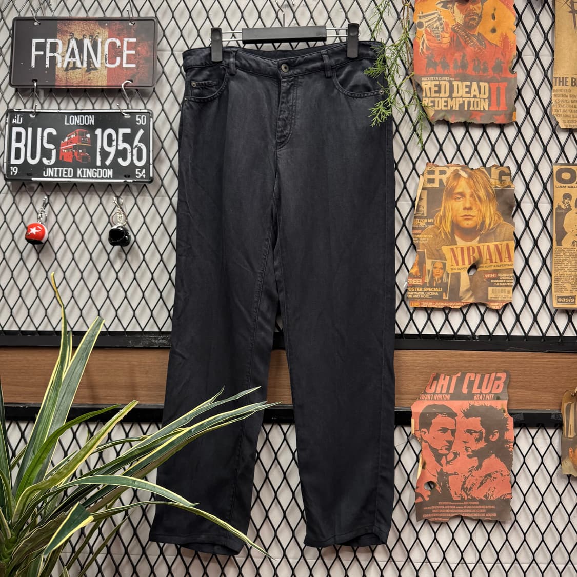 엠포리오 아르마니 빈티지 데님 팬츠 후면 이글 로고 포인트 다크그레이 상품이미지1