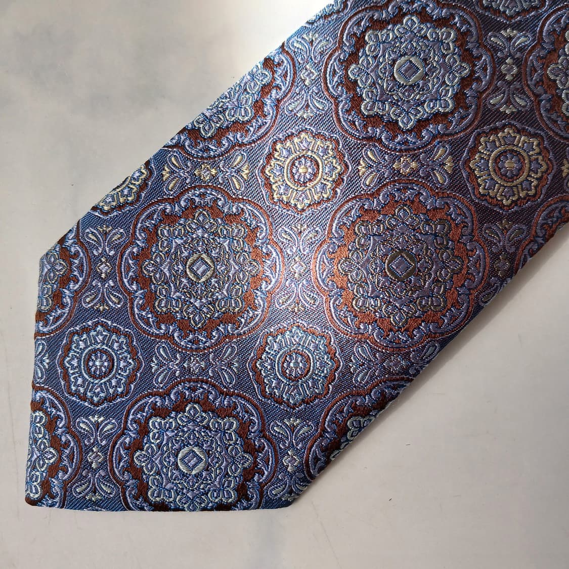 빨질레리 실크 블루 페이즐리 넥타이 8.6cm S~A+등급 E797 상품이미지5